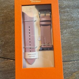 Pink Leather Apple Watch Band